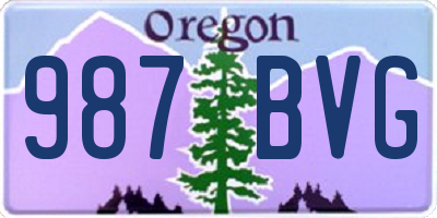 OR license plate 987BVG
