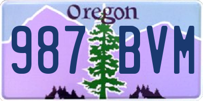 OR license plate 987BVM