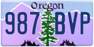 OR license plate 987BVP