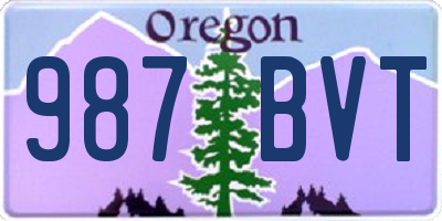 OR license plate 987BVT