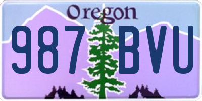OR license plate 987BVU