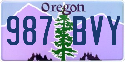 OR license plate 987BVY