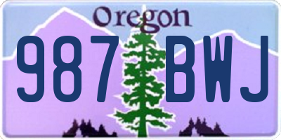OR license plate 987BWJ