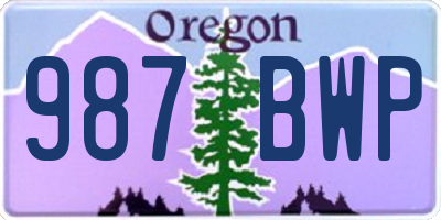 OR license plate 987BWP