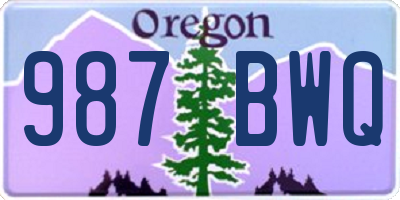 OR license plate 987BWQ