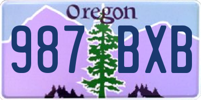 OR license plate 987BXB