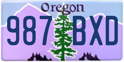 OR license plate 987BXD