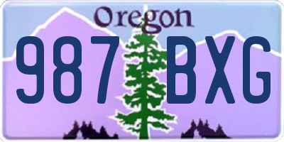 OR license plate 987BXG