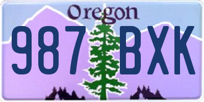 OR license plate 987BXK