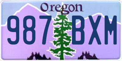 OR license plate 987BXM