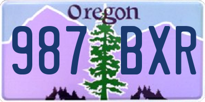 OR license plate 987BXR