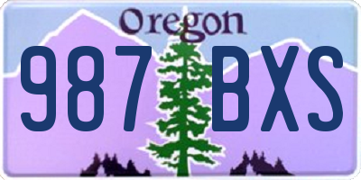 OR license plate 987BXS