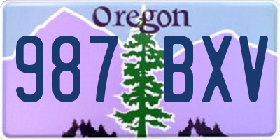 OR license plate 987BXV