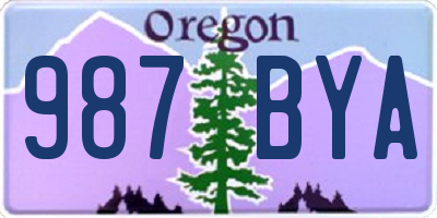 OR license plate 987BYA