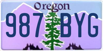 OR license plate 987BYG