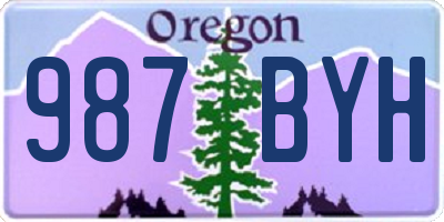 OR license plate 987BYH