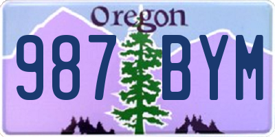 OR license plate 987BYM