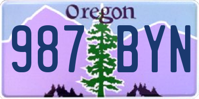 OR license plate 987BYN
