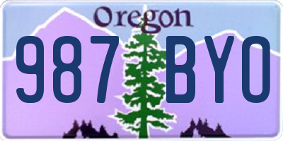 OR license plate 987BYO