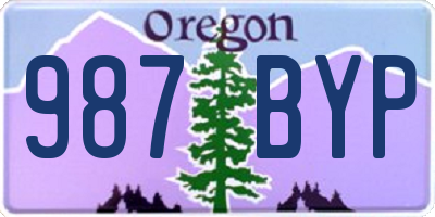 OR license plate 987BYP