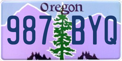 OR license plate 987BYQ
