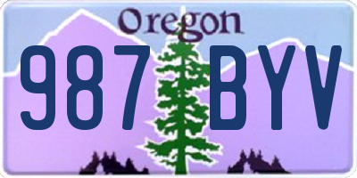 OR license plate 987BYV