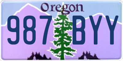 OR license plate 987BYY