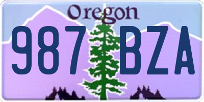 OR license plate 987BZA