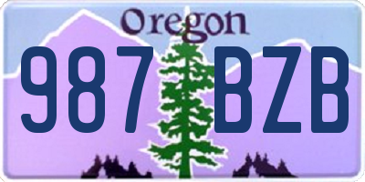 OR license plate 987BZB