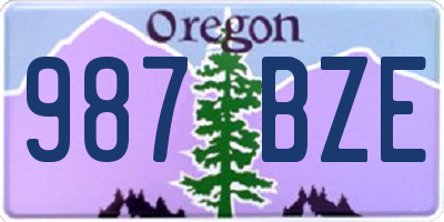 OR license plate 987BZE