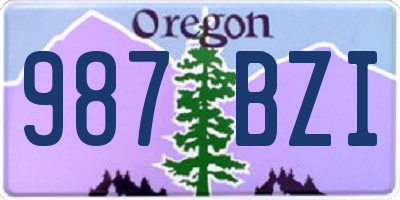 OR license plate 987BZI