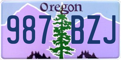 OR license plate 987BZJ