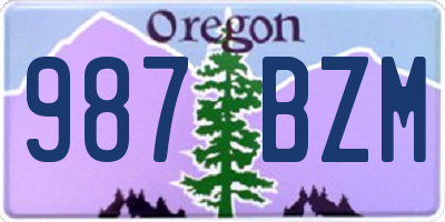 OR license plate 987BZM