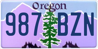 OR license plate 987BZN