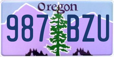 OR license plate 987BZU