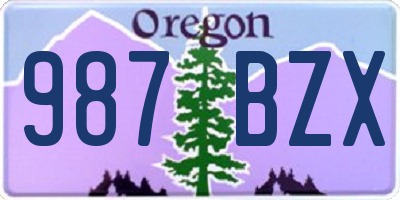 OR license plate 987BZX