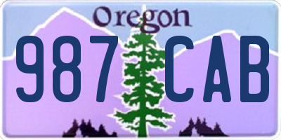 OR license plate 987CAB