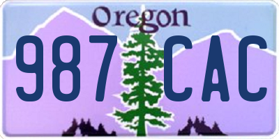 OR license plate 987CAC