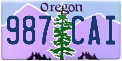 OR license plate 987CAI