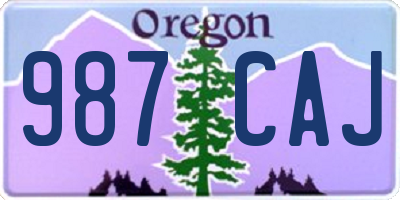 OR license plate 987CAJ