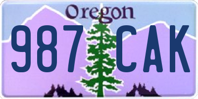 OR license plate 987CAK