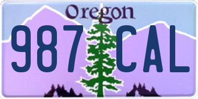 OR license plate 987CAL