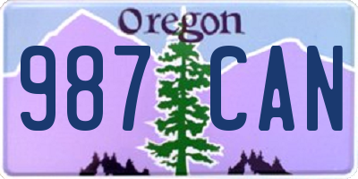 OR license plate 987CAN