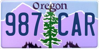 OR license plate 987CAR