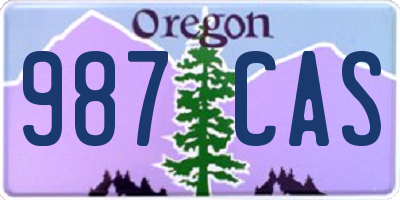 OR license plate 987CAS