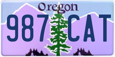 OR license plate 987CAT