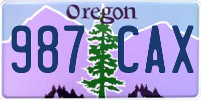 OR license plate 987CAX