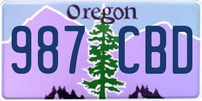 OR license plate 987CBD