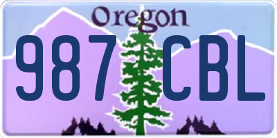 OR license plate 987CBL
