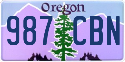 OR license plate 987CBN